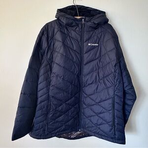 COLUMBIA Omni Heat Insulated Thermarator Jacket‎ Mens 3X Navy Hooded NWOT